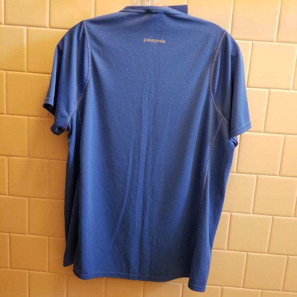 Patagonia Women’s Short Sleeve Crew Neck Fore Runner Shirt Blue - Picture 3 of 14